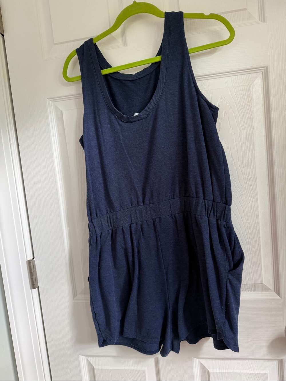 Womens Navy Blue Sleeveless Romper